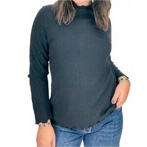 NEW TRISHA TYLER elizabeth ribbed mockneck top in black